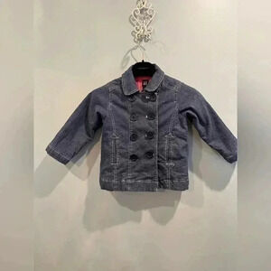 ⭐️ GAP denim - lined - double breasted jean jacket. Size  4